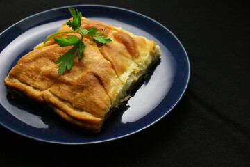 Spinach pie with cheese handmade 