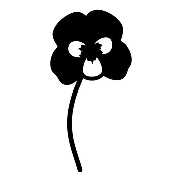 recommend clip art: pansy flower minimalist silhouette vector - for nature graphic design projects pansy, plant flower modern artwork.