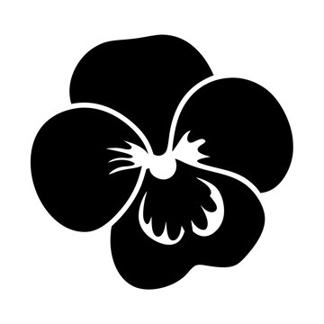 recommend clip art: pansy flower minimalist silhouette vector - for nature graphic design projects pansy, plant flower modern artwork.
