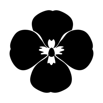 recommend clip art: pansy flower minimalist silhouette vector - for nature graphic design projects pansy, plant flower modern artwork.