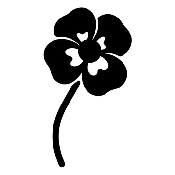 recommend clip art: pansy flower minimalist silhouette vector - for nature graphic design projects pansy, plant flower modern artwork.