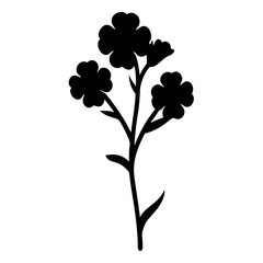 phlox flower minimalist silhouette vector - for nature graphic design projects phlox, plant flower modern artwork.