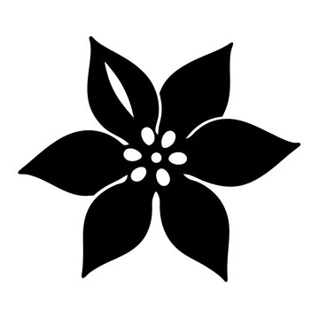 recommend clip art: poinsettia flower minimalist silhouette vector - for nature graphic design projects poinsettia, plant flower modern artwork.