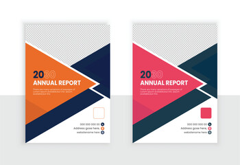 Annual business report cover design, A4 corporate template