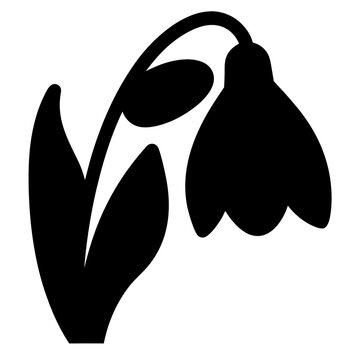 recommend clip art: snowdrop flower minimalist silhouette vector - for nature graphic design projects snowdrop, plant flower modern artwork.