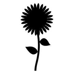 sunflower minimalist silhouette vector - for nature graphic design projects sun, plant flower modern artwork.