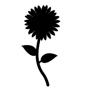 recommend clip art: sunflower minimalist silhouette vector - for nature graphic design projects sun, plant flower modern artwork.