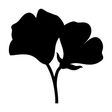 recommend clip art: sweet pea flower minimalist silhouette vector - for nature graphic design projects sweet pea, plant flower modern artwork.