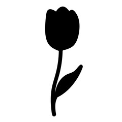 tulip flower minimalist silhouette vector - for nature graphic design projects tulip, plant flower modern artwork.