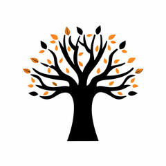 creative details Autumn tree icon Vector Illustration  
