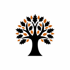 creative details Autumn tree icon Vector Illustration  