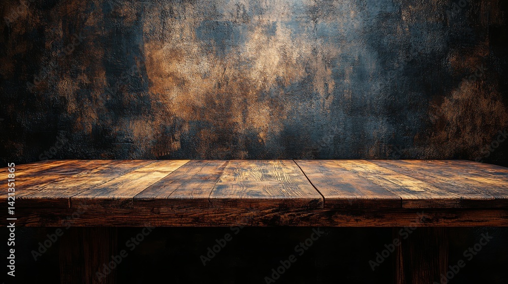 Aufkleber rustic wood table and textured backdrop presenting authentic charm and timeless appeal, perfect for 