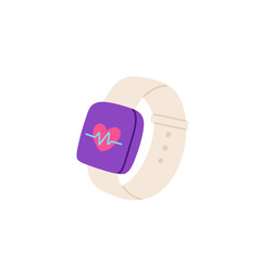 Smart Watch, Fitness Tracker for Kids and Adults with Digital Display and Silicone Bracelets. Innovative Technology Devices, Smartwatch Modern Electronic Gadgets. Cartoon Vector Illustration