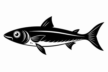 sardine silhouette line art vector illustration with a white background