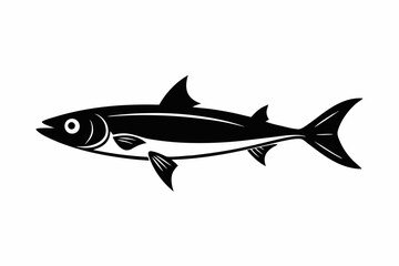 sardine silhouette line art vector illustration with a white background