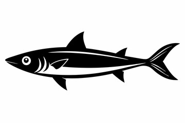 sardine silhouette line art vector illustration with a white background