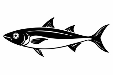 sardine silhouette line art vector illustration with a white background