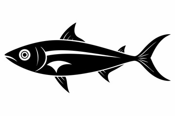 sardine silhouette line art vector illustration with a white background
