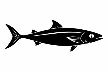 sardine silhouette line art vector illustration with a white background