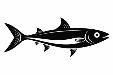 sardine silhouette line art vector illustration with a white background