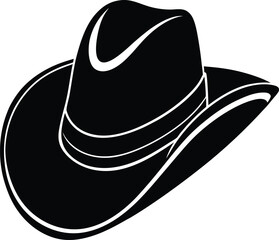 Classic Stetson Cowboy Hat in Black | Western Style Silhouette Vector