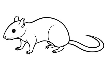 shrew silhouette line art vector illustration with a white background