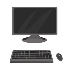 Fototapeta premium computer monitor with keyboard and mouse on white background. 