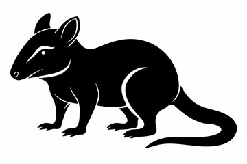 shrew silhouette line art vector illustration with a white background