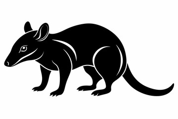 shrew silhouette line art vector illustration with a white background