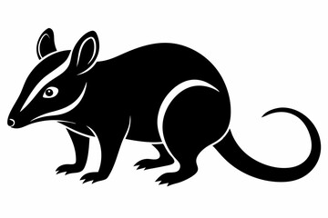 shrew silhouette line art vector illustration with a white background