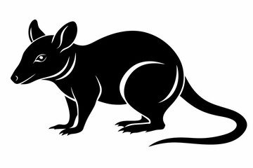 shrew silhouette line art vector illustration with a white background