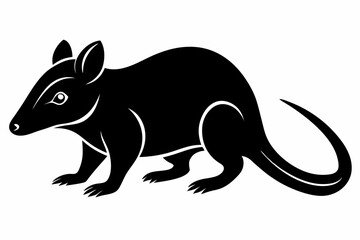 shrew silhouette line art vector illustration with a white background