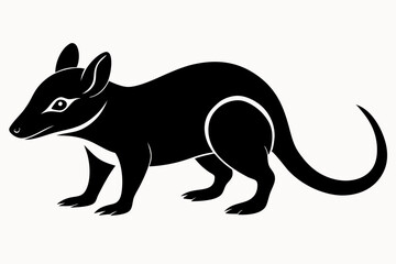 shrew silhouette line art vector illustration with a white background