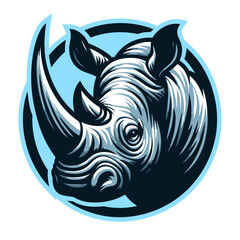 Rhino vector and illustration isolated on white background for wildlife design.