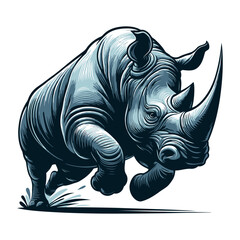 Rhino vector and illustration isolated on white background for wildlife design.
