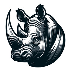 Rhino vector and illustration isolated on white background for wildlife design.