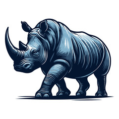 Obraz premium Rhino vector and illustration isolated on white background for wildlife design.
