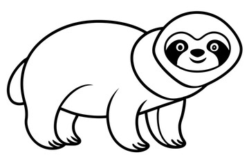 Fototapeta premium sloth silhouette line art vector illustration with a white background