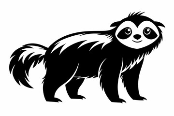 sloth silhouette line art vector illustration with a white background