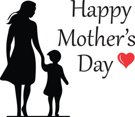 Mothers day silhouette vector 