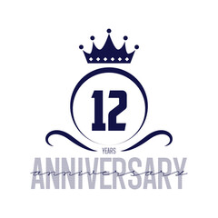 anniversary logo ribbon wreath 12