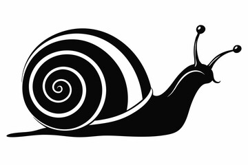 snail silhouette line art vector illustration with a white background