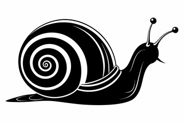 snail silhouette line art vector illustration with a white background