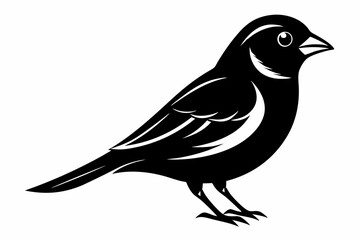 Obraz premium sparrow silhouette line art vector illustration with a white background