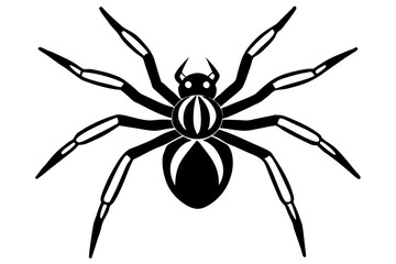 spider silhouette line art vector illustration with a white background