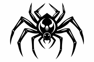 spider silhouette line art vector illustration with a white background