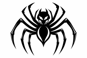 spider silhouette line art vector illustration with a white background