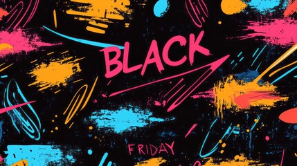 Obraz premium Colorful abstract design promotes the sales event black friday