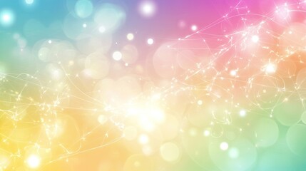 Abstract Pastel Rainbow Background with Sparkling Lights and Bokeh Effects: A Dreamy, Whimsical Design