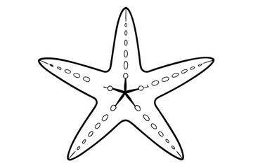 starfish silhouette line art vector illustration with a white background